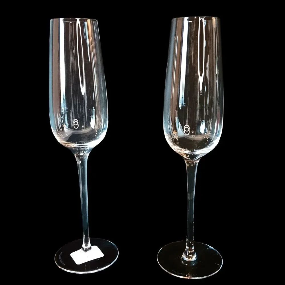 Set Of Two Williams Sonoma Champagne Flutes Marked WST RSRV 9 7/8